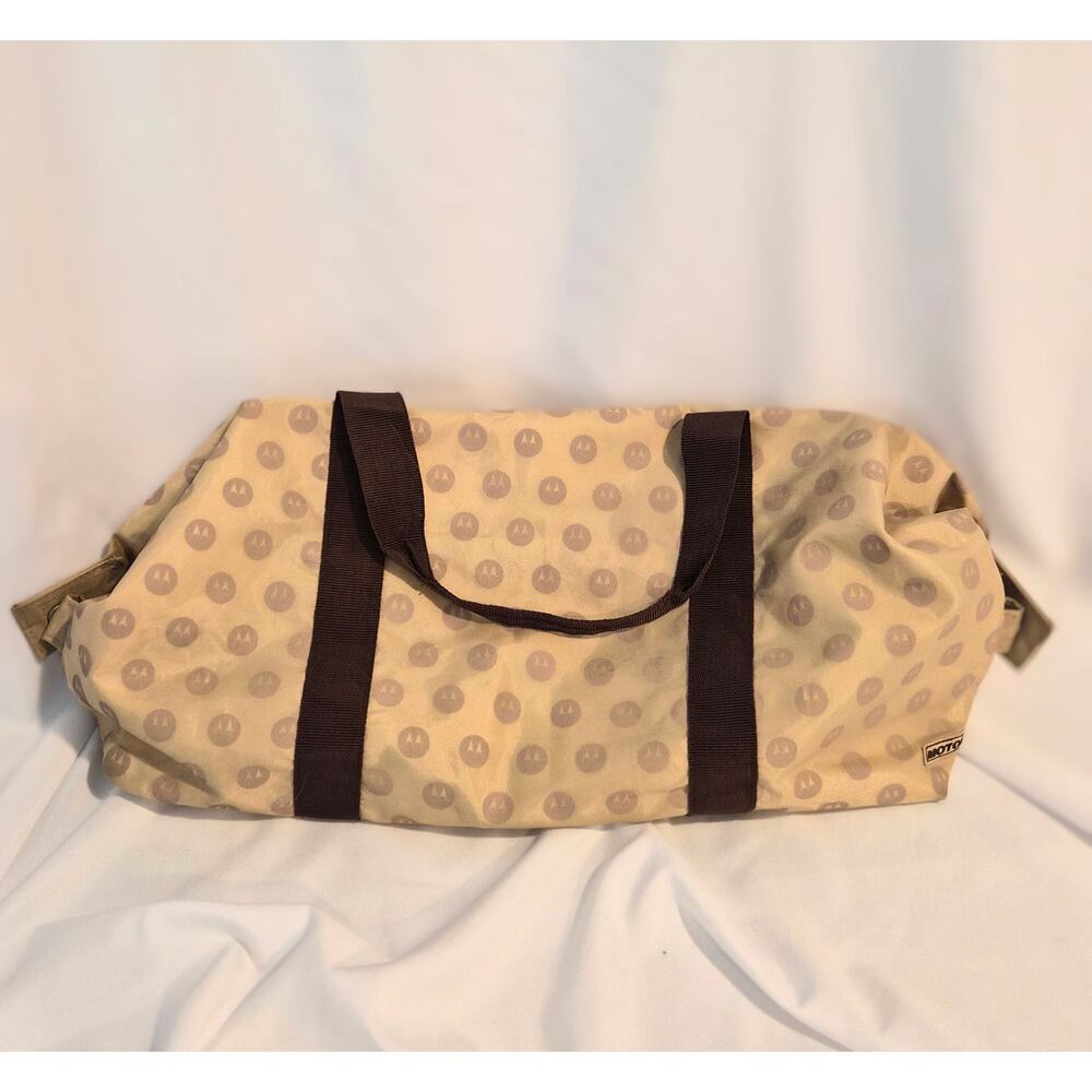 Motorola‎ Logo Print Travel Duffle Bag - Retro Tech Style Small Gym Carry-on